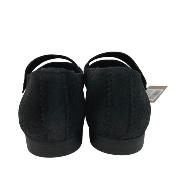 NEW Toms Bianca Black Metallic Suede Square Toe Mary Jane Flats Shoes Size 7 - Picture 3 of 7